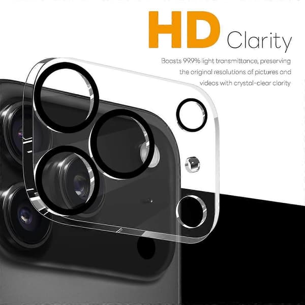 NORTHJO 2 Pcs Camera Protector for iPhone 17 Pro Max, Black Circles, 3D Full Coverage, Clear