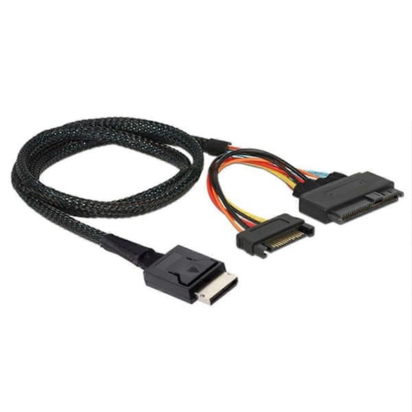 Oculink SFF-8611 4I til PCIe SFF-8639 U.2 NVMe med SATA 15P Han Strøm Serverkabel Computertilbehør