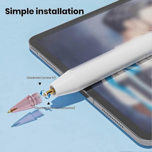 Pen Tip Non-slip Silent Fine Point Precise Control Smooth Writing Replacement Clear Durable Tablet Pen Nib for Pencil 1/2 Gen