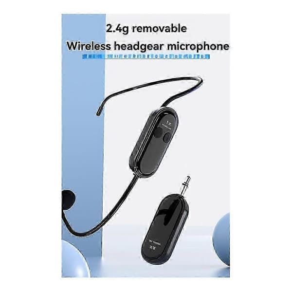 2.4G Trådløst Mikrofon Headset Lang Rækkevidde 30M til Stemmeforstærker, Højttaler, Karaoke, Undervisning, Udendørs Tale