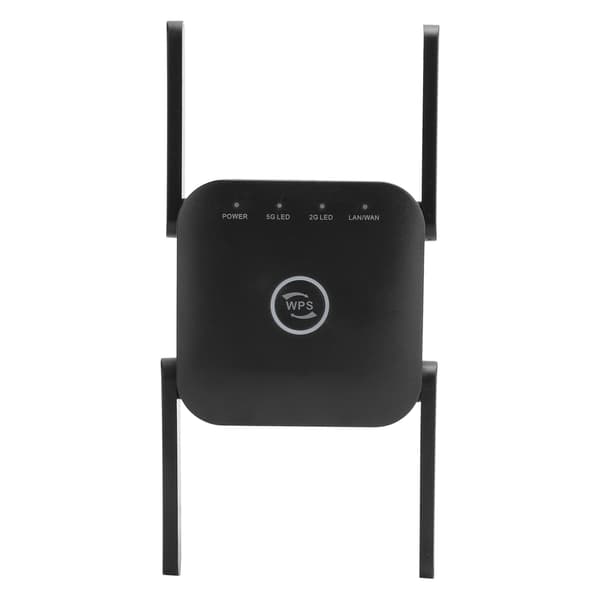 Trådløs Wifi Repeater Signalforstærker Rækkeviddeforlænger Computertilbehør AC 110-240V Sort EU-stik