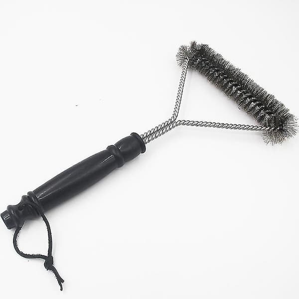 Triangular grill brush made of steel wire