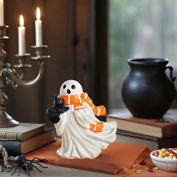 Cute Ghost Holding a Kitten Halloween Decorations
