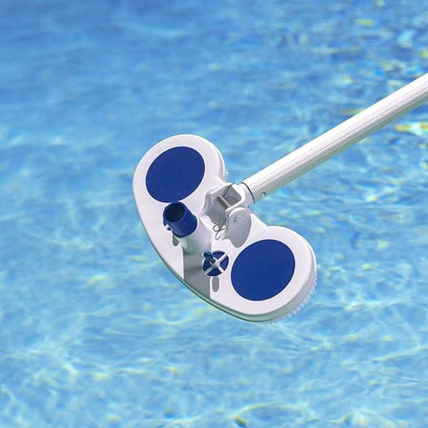 Pool Vacuum Cleaner, Portable Pool Jet Vacuum Cleaner, Wheel-Mounted Suction Broom Head with Side Brushes