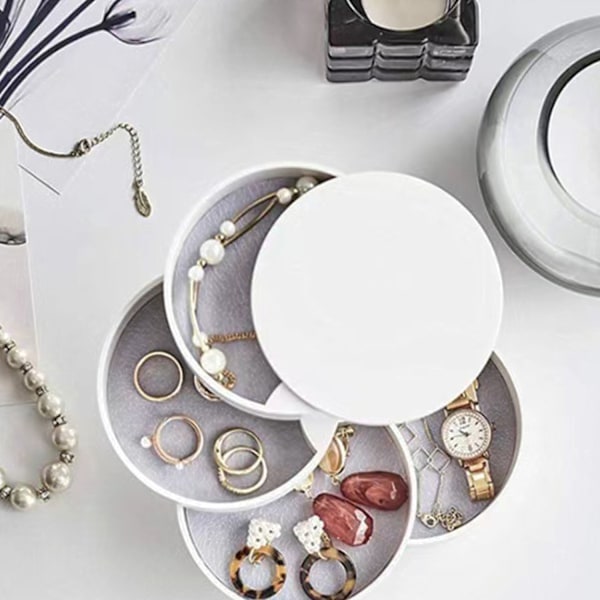 White 4-Tier Rotatable Jewelry Box