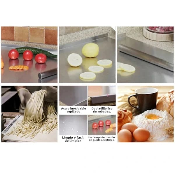 1 st - Stor skärbräda i rostfritt stål för hemmet, multifunktionell bakbräda, köksbräda