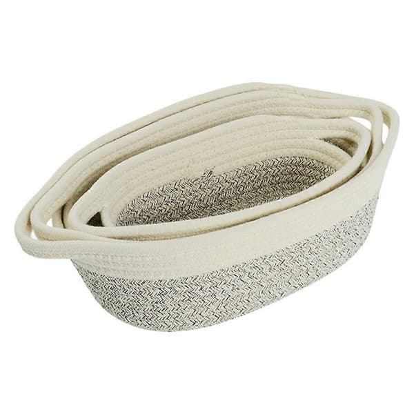Rope Storage Baskets, Woven Basket - Portable Cotton Baskets for Clothes, Bedding, Towels L