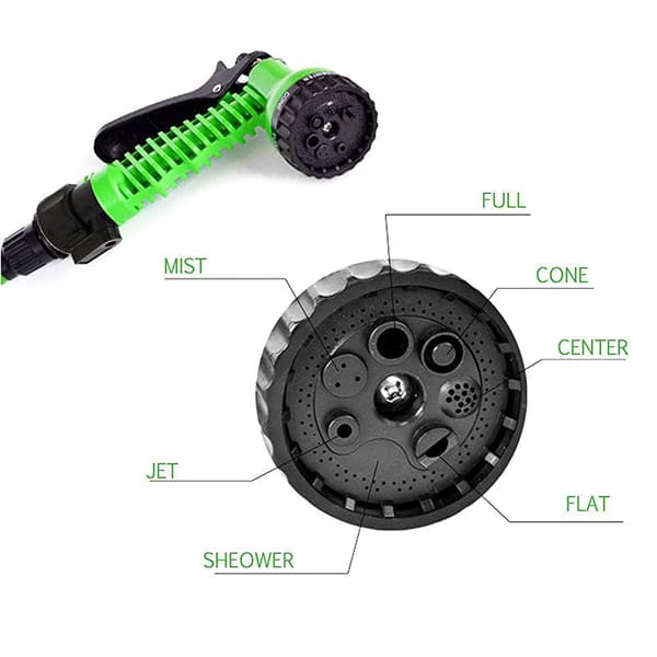 Red Garden Hose, Retractable 115x50x185mm with 7 Functions