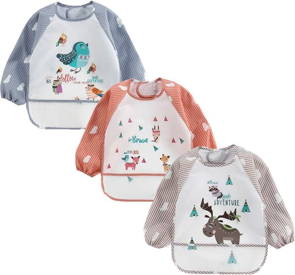 3-pack Långärmad Vattentät Smocka/Målningsförkläde
