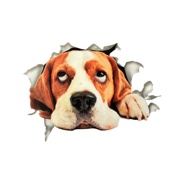 3D Cute Puppy Side Car Stickers Reflective Broken Body Paste Scratch Painting Contribution Cartoon Simulation Wall Window Sticker