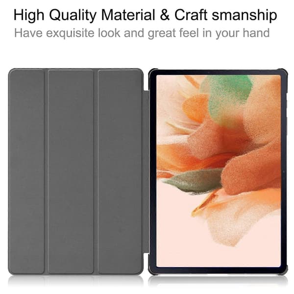 PU Leather Case for Tab S7FE 12.4 Inch T730/T736 2021 Tablet Anti-Drop Flip Case Tablet Stand (C)