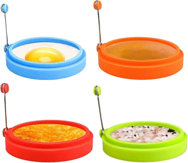 Silikon-eggeformer, 10 cm, Matsikker, Non-stick belegg, Stekt egg