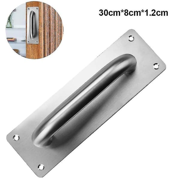 Door handle with plate, heavy stainless steel, pull and push [DB]