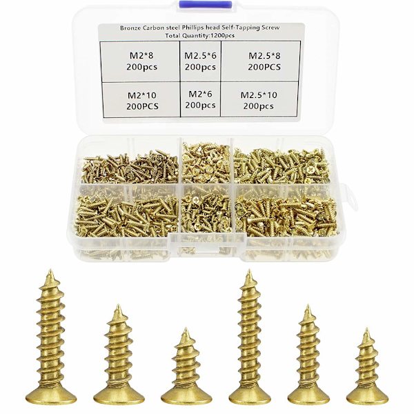 Small Phillips Flat Head Self-Tapping Screw, Cabinet Door Hinge