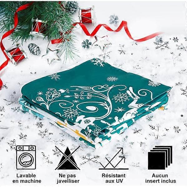 # Set med 4 julkuddfodral 45 x 45 cm (Teal), God Jul #
