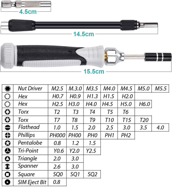 60-in-1 Magnetic Precision Screwdriver Set S2 Repair Tool