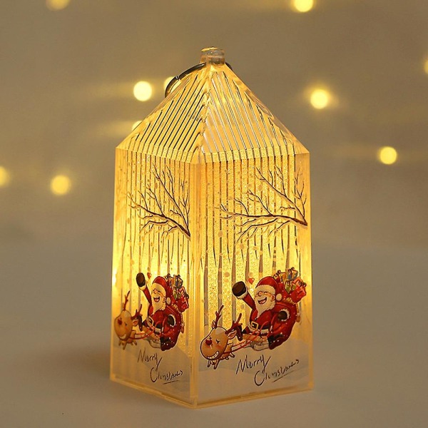 Jul Led Lantern Light, Portabel Liten Flameless Lantern För Jul Hem Bar Dekoration