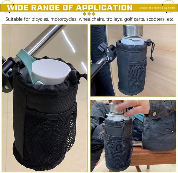 Universal Cup Holder with Velcro, Adjustable for Bicycles, Motorcycles, Wheelchairs