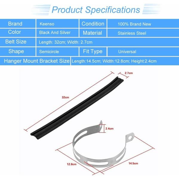 Motorcycle Muffler Bracket Universal Semicircle Exhaust Pipe Muffler Hanger, 1 pc (11 cm) KLB