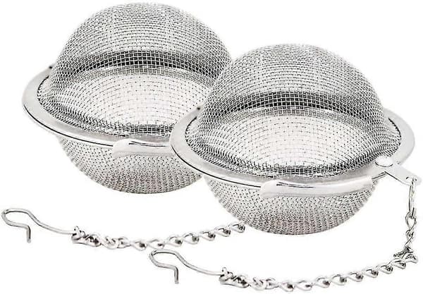 2 stk. tebold i rustfrit stål 5,3 cm te-si te-infuser til te