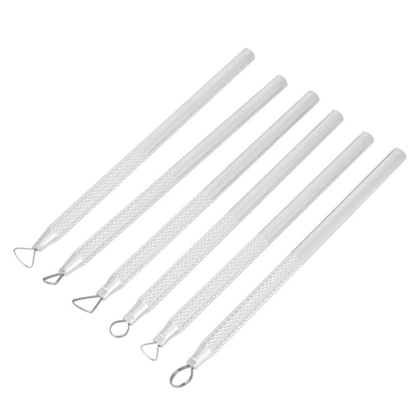 6-pack Aluminium Alloy Engraving Scraper Carving Tool Kit for Clay Ceramics