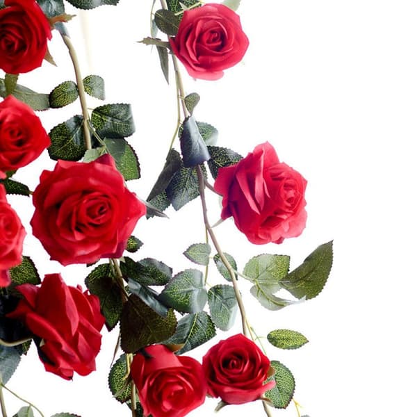 #Kunstig rosekrans blomsterkrans dekorasjon 2.2M rosevinranke#