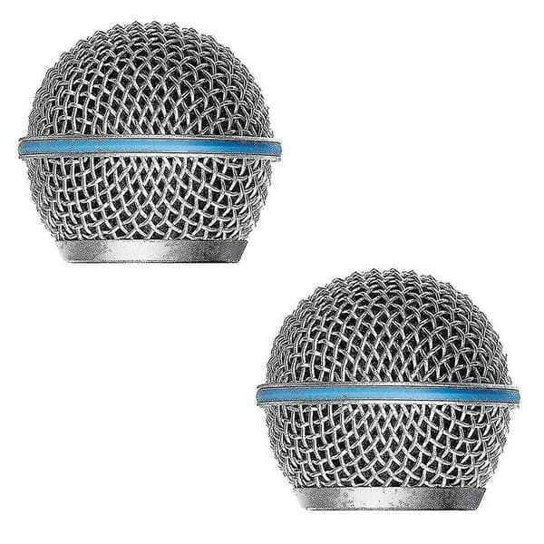 2 stk Mikrofon Grill Mikrofon Grill Erstatning Mikrofon Kulehode Mesh For Beta58a Sm58 Pgx24 Slx24-CE db