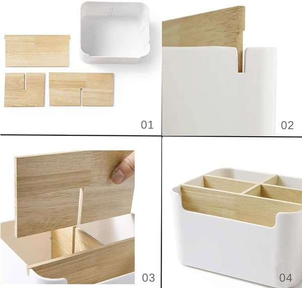 Wooden Desk Storage Rack, Bamboo Cabinet for Desk