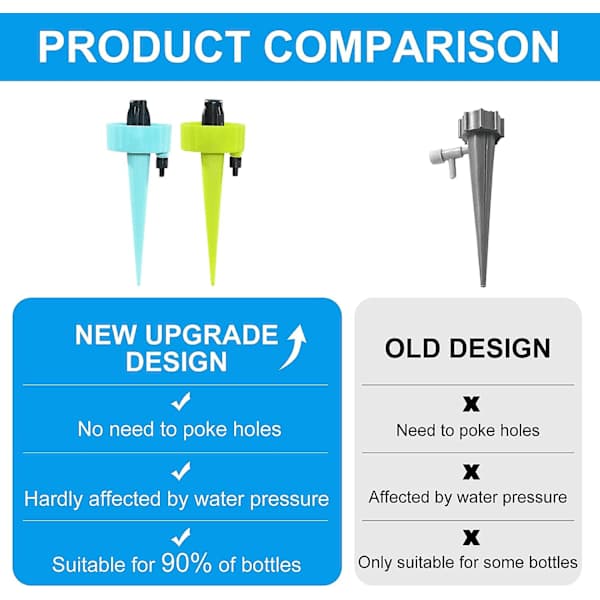 Automatic Watering Spikes, Upgraded Adjustable Plant Watering Device, Automatic Drip Irrigation System (Random Color)