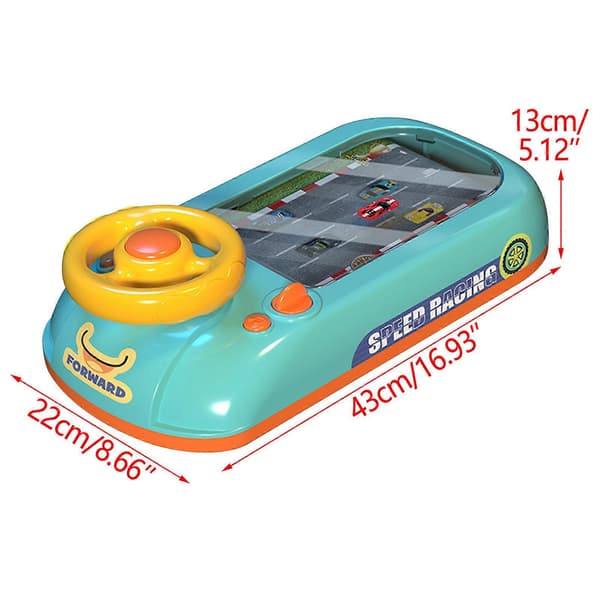 Children's Steering Wheel Simulator Game, Electric Desktop Toy, Avoid Race Car, Big Puzzle Challenge