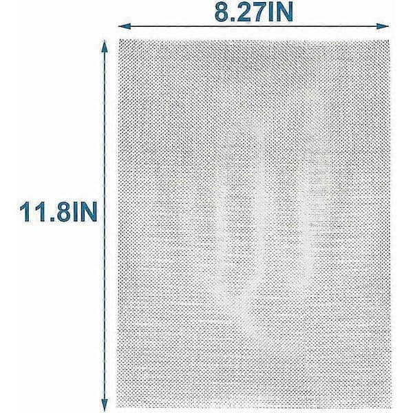 Pakke med 304 rustfrit stålnet, 11,8 x 8,2 (300 x 210 mm) luftnet, 1 mm hul, 20 mesh.