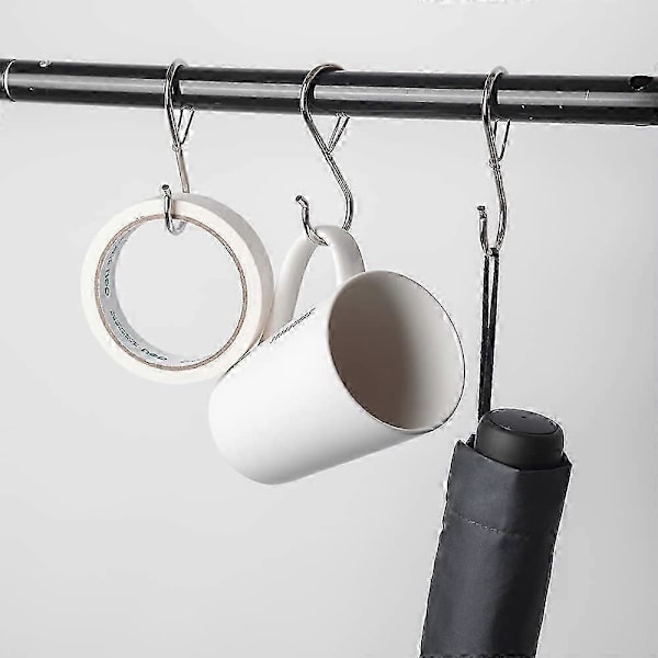 8-pack S-hook hanger, S-hook for hanging shelf, silver S-hook