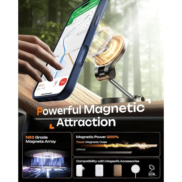 Magnetisk skal til iPhone 17 Pro 6,3 tommer, MagSafe-kompatibelt (Mørkeblå) iPhone 17 pro iPhone 17 pro