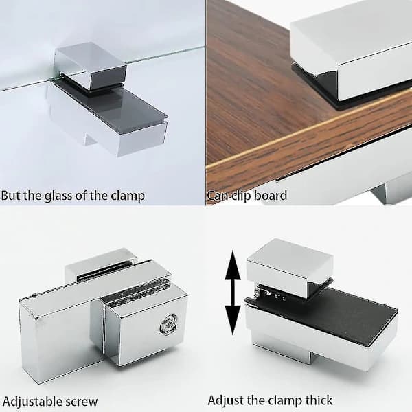 Glass/Wood Shelf Bracket Wall Mount For 5-15mm Thick Shelf (4-pack)