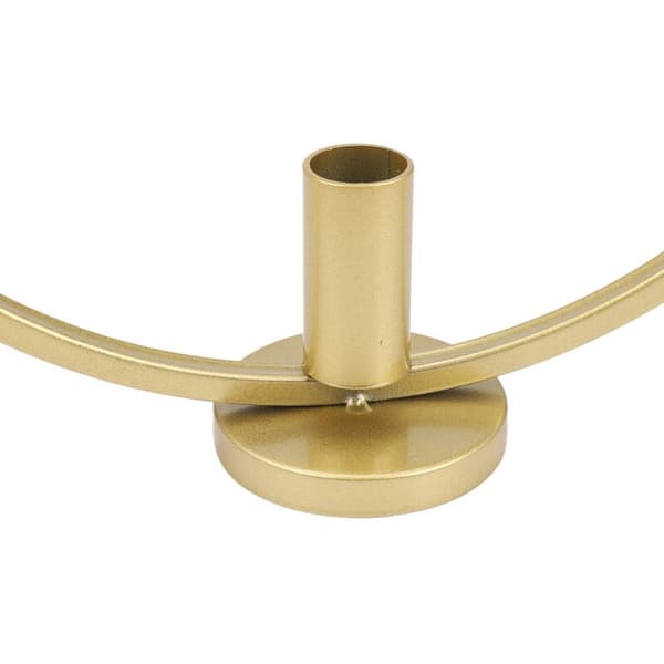 3D Rund Gull Metall Lysestake Geometrisk Lysestake Telys Bryllupsdekorasjon Ornamenter (Gull)