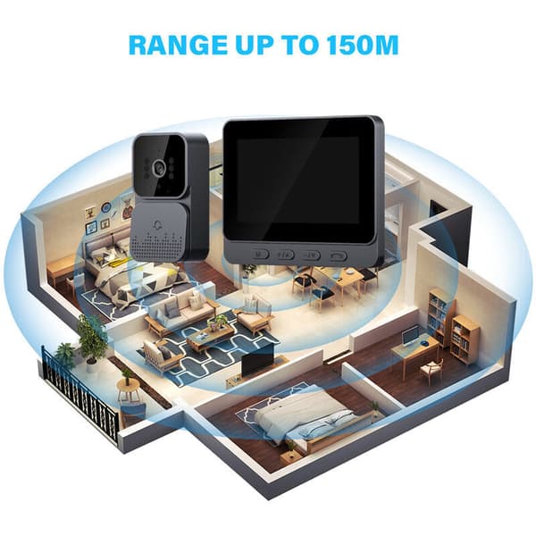 Video Doorbell 4.3 inch IPS Screen Video Intercom System Two-way Voice Call Night Vision..