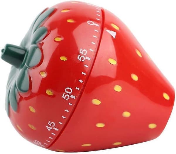 60 Minutters Køkkenur, Jordbærformet Mekanisk Tidsmåler til Salon, Kontor, Laboratorium