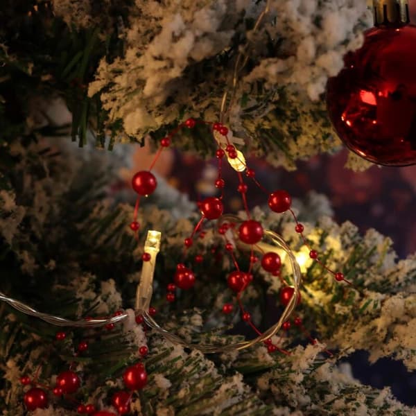 Red Berry String Lights LED Alla hjärtans dag Berry String Dekorationer för påsk Bröllop Flickrum Batteridriven