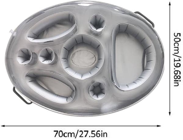 PVC Oppustelig Drikkeholder - Drikkeflåder - Flydende Drikkeholder til Pool - 50x70cm - Pooltilbehør - Pool Drikkeflåder