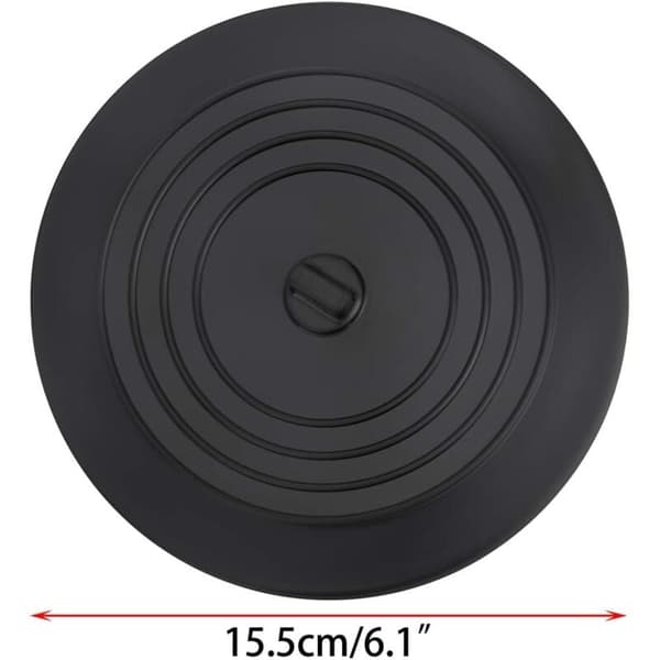 2-pak 15 cm universelle silikonegummi afløbspropper til køkkenvask badeværelsesvask (sort)