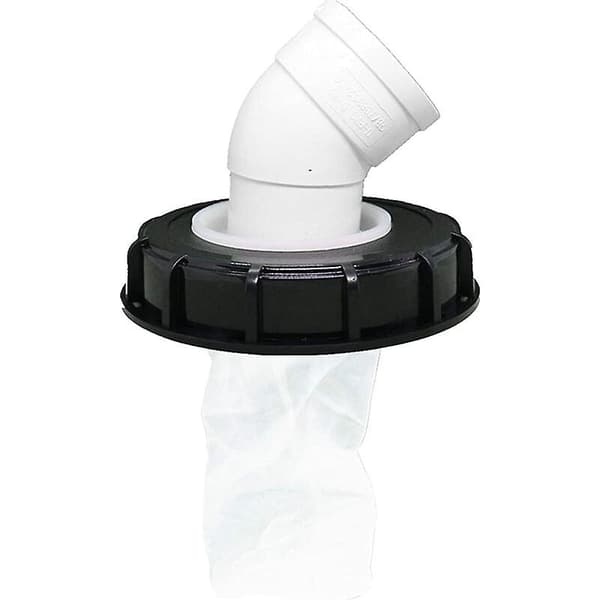 IBC-låsfilter, vaskbart IBC-tanklokk i nylon med lås, IBC-tanktilbehør med nettingfilter for 165 mm regnvannstank (165 mm 45°)