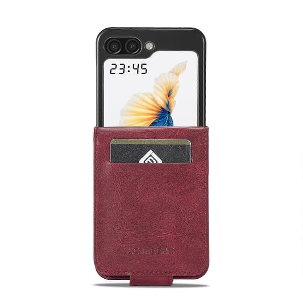 RFID Läderfodral för Samsung Galaxy Z Flip5 Röd Red