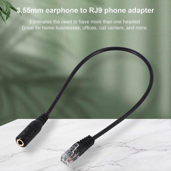 3,5 mm stik til RJ9 til headset til adapterkabel til kontortelefon