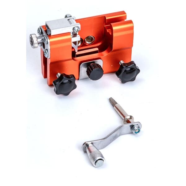Hand-cranked chainsaw chain sharpener, fast field sharpening for forest and garden with 5 grinding heads, aluminum, compact 8.3cm x 5.7cm