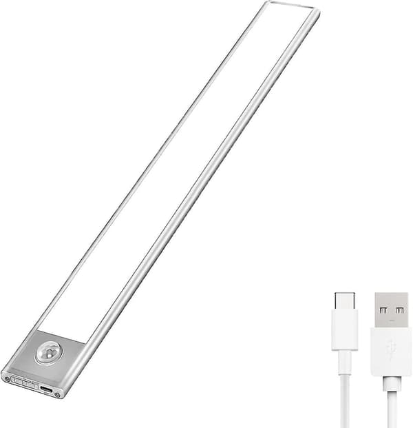 LED-skapbelysning, bevegelsessensor, trådløs USB-lading magnetisk (6000k, 40 cm)