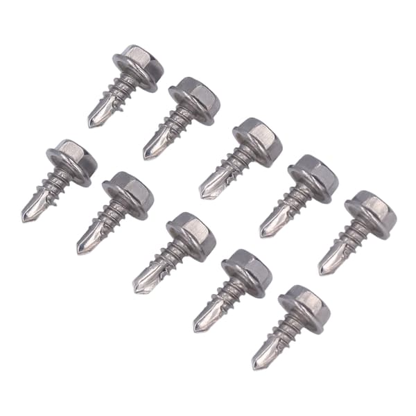 50pcs Self-Tapping Screw Hex Washer Stainless Steel 4.8x13mm Fastener Accessory Set Kit
