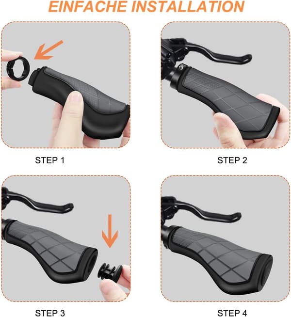 (22 mm) Non-slip rubber bicycle grips, ergonomic bicycle grips