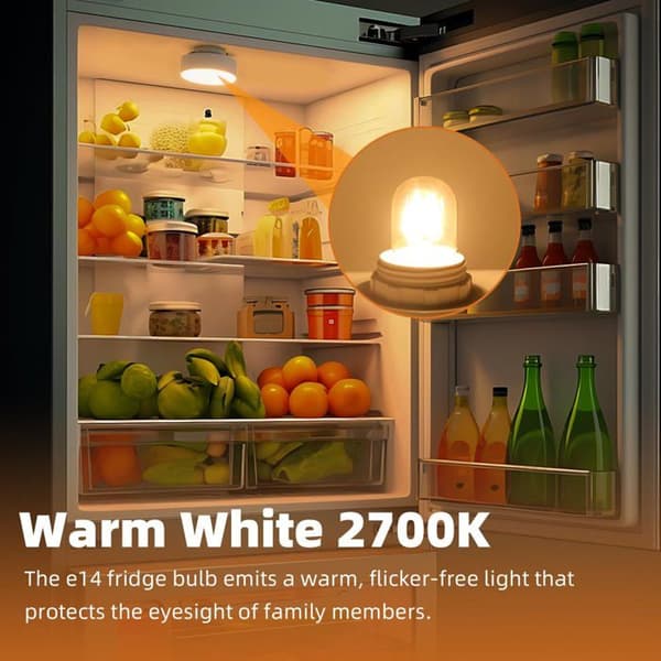 E14 Dimmable Salt Lamp - 3-pack, 100LM Warm White 2700K, Suitable for Refrigerator and Microwave Lamps