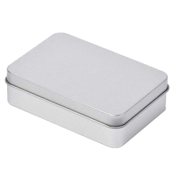 Rectangular Coin Holder Box Small Metal Silver Color Jewelry Key Storage Box A A