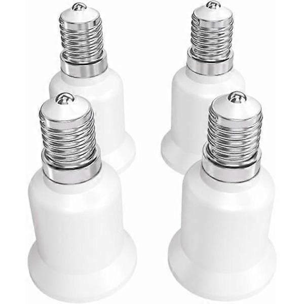 Sokkeladapter - E14 til E27 Sokkelkonverter - E27 base lampeholder Adapter til halogen LED-pære 4 stk